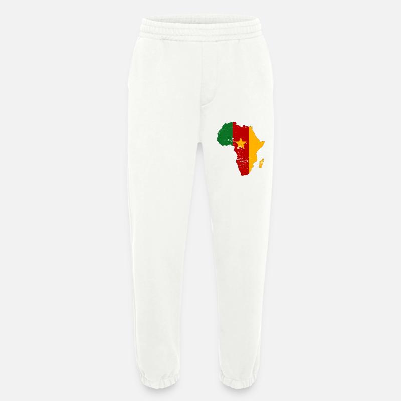 Drapeau du Sénégal Afrique utilisé - Pantalon de jogging bio épais fabriqué en UE - OFF WHITE
