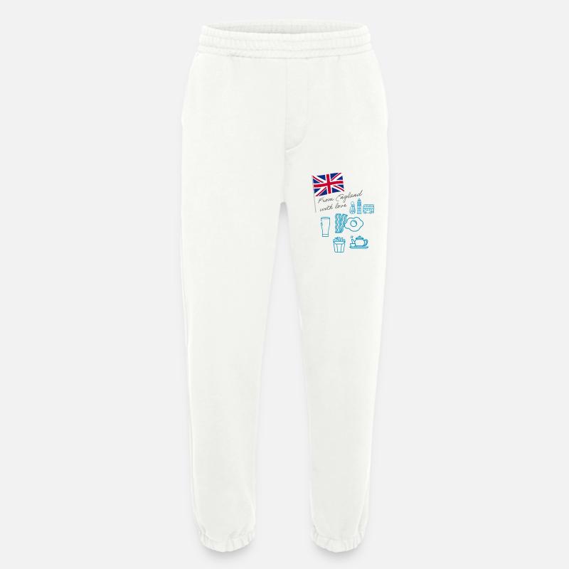 EXANGLIA (Blue + Grey Text) - Heavyweight Jogging Pants - made by SPREAD  - OFF WHITE