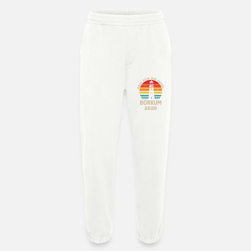 Borkum Insel Retro Sunset 2026 - Heavyweight Jogginghose - made by SPREAD  - OFF WHITE