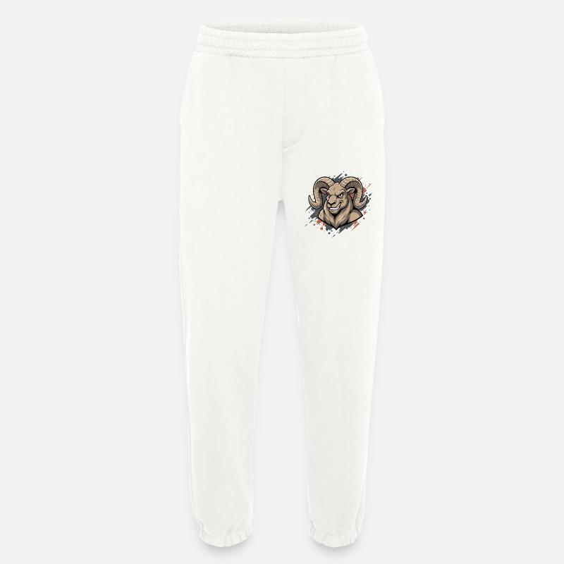 Aggressive Ram Maskot - Heavyweight Jogging Pants - made by SPREAD  - OFF WHITE