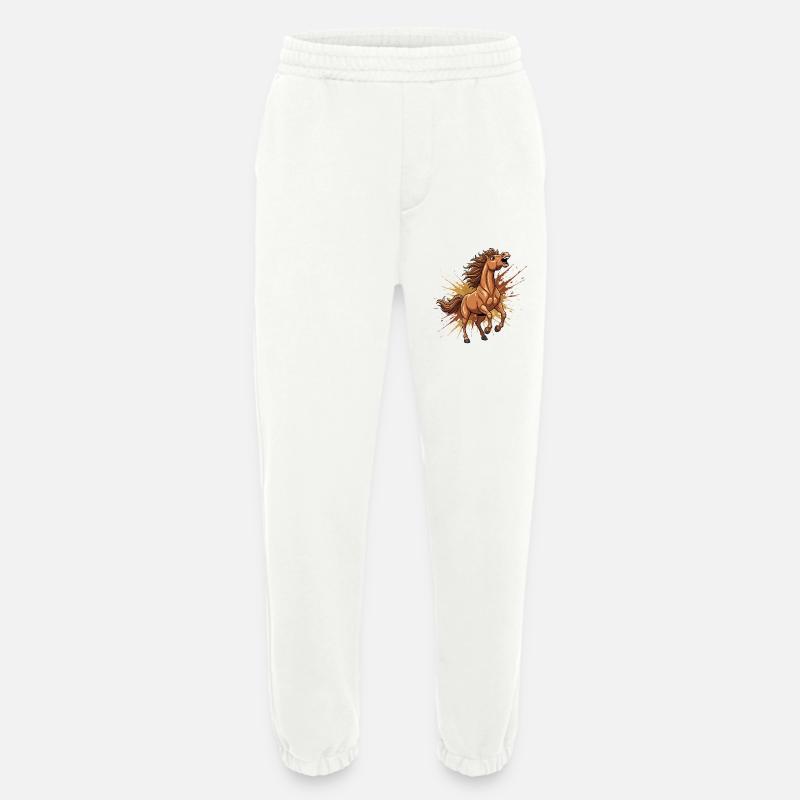 Wildes Pferd im Farbschwall - Heavyweight Jogginghose - made by SPREAD  - OFF WHITE