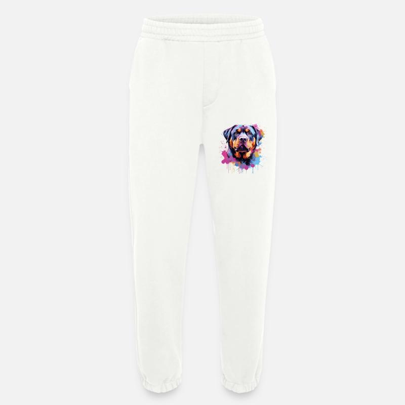 Rottweiler Bunker Splash Art Hund - Heavyweight Jogginghose - made by SPREAD  - OFF WHITE