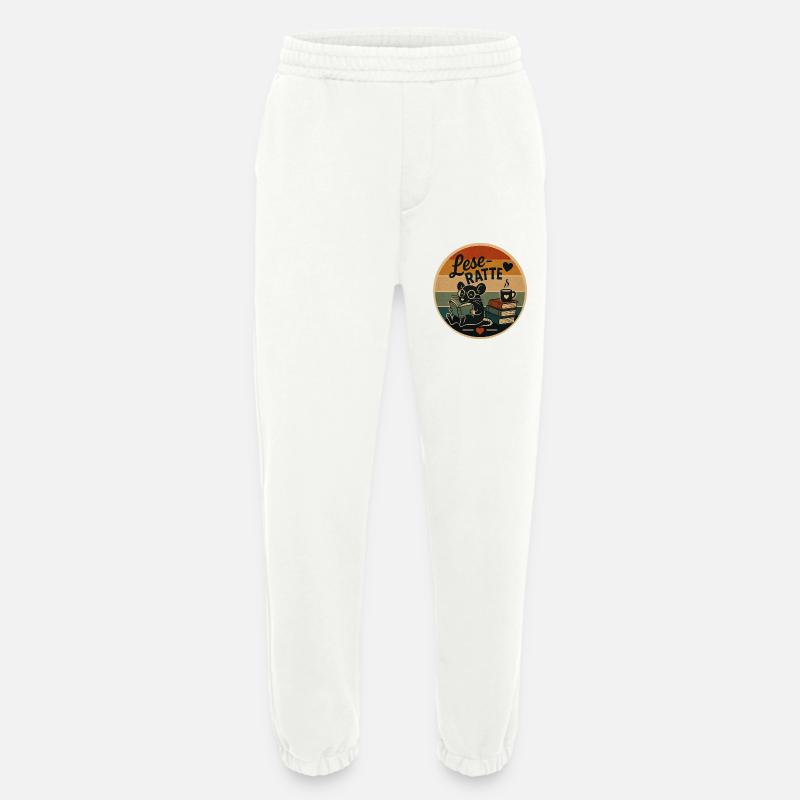 Leseratte Retro - Heavyweight Jogginghose - made by SPREAD  - OFF WHITE