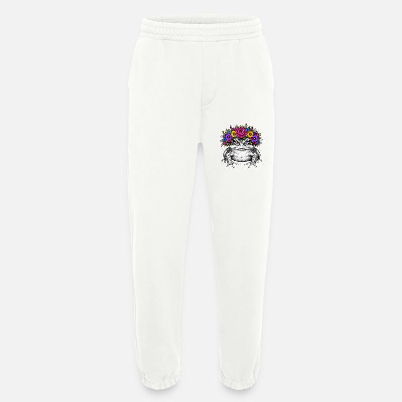 Frosch mit Blütenkrone - Heavyweight Jogginghose - made by SPREAD  - OFF WHITE