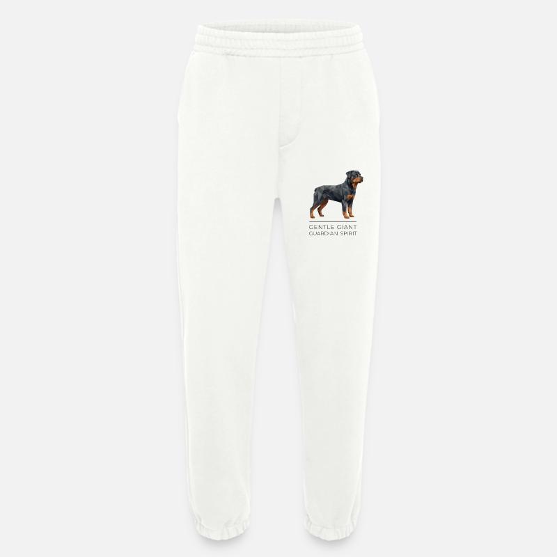 Rottweiler Low-Poly Art - Gentle giant - Heavyweight Jogging Pants - made by SPREAD - OFF WHITE