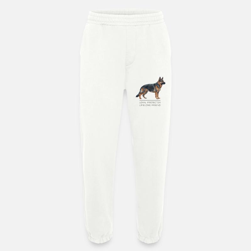 German Shepherd Low-Poly - Loyal, brave, true - Heavyweight Jogginghose - made by SPREAD - OFF WHITE