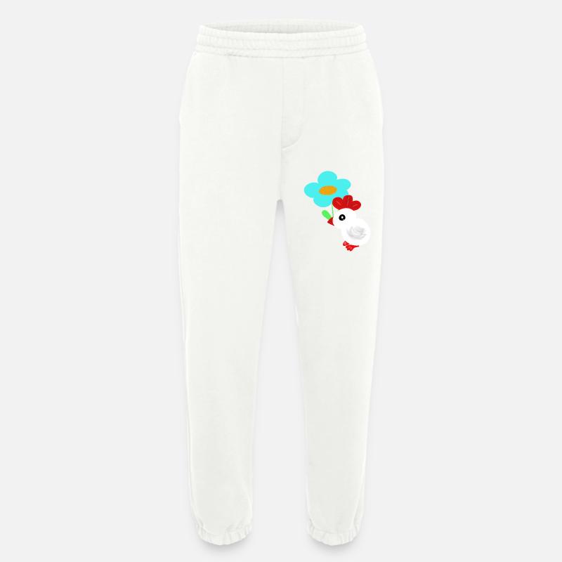 Flower Chicken Chick Kids Spring - Heavyweight Jogging Pants - made by SPREAD  - OFF WHITE