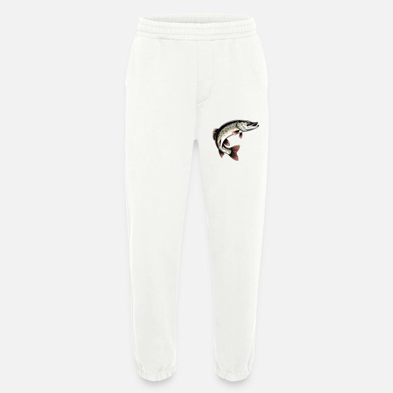Predatory Pike - Heavyweight Jogging Pants - made by SPREAD  - OFF WHITE