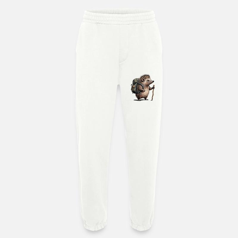 Hiking hedgehog with backpack - Heavyweight Jogging Pants - made by SPREAD - OFF WHITE