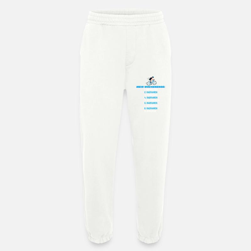 Mein Wochenend-Plan: Radfahren Nonstop - Heavyweight Jogginghose - made by SPREAD  - OFF WHITE