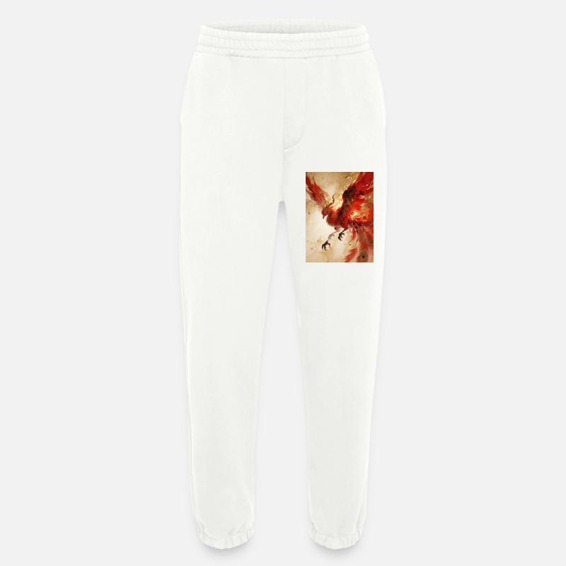 L'Envol du Phénix : Éclat Céleste - Pantalon de jogging bio épais fabriqué en UE - OFF WHITE