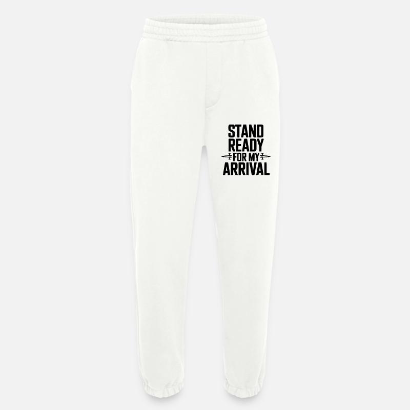 Stand Ready For My Arrival - Heavyweight Jogging Pants - made by SPREAD - OFF WHITE