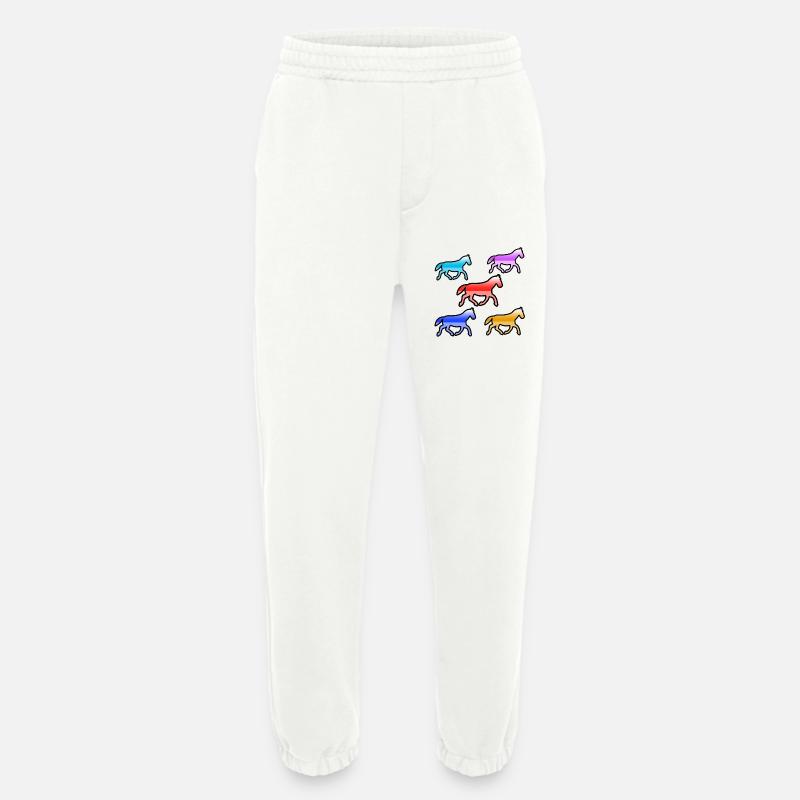 horses - Heavyweight Jogging Pants - made by SPREAD  - OFF WHITE