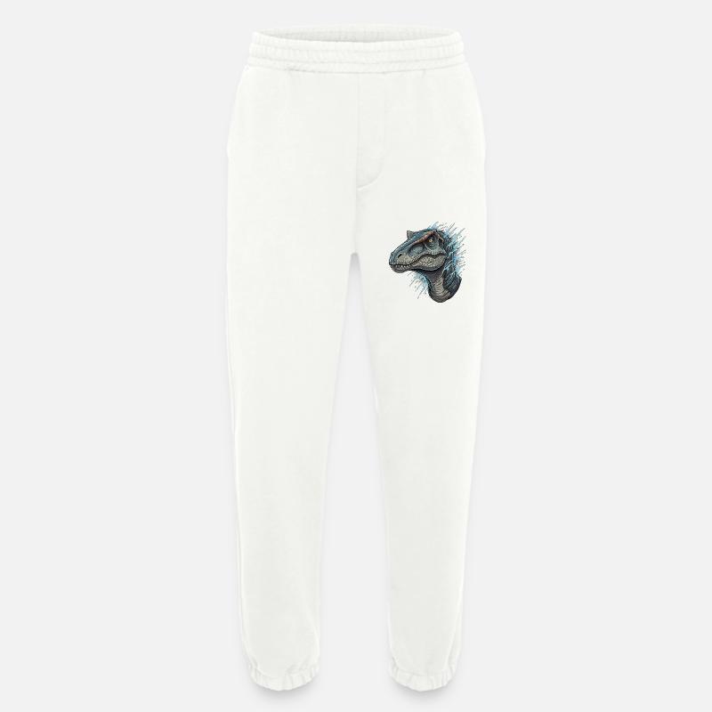 Dino head with blue splashes - Heavyweight Jogging Pants - made by SPREAD  - OFF WHITE