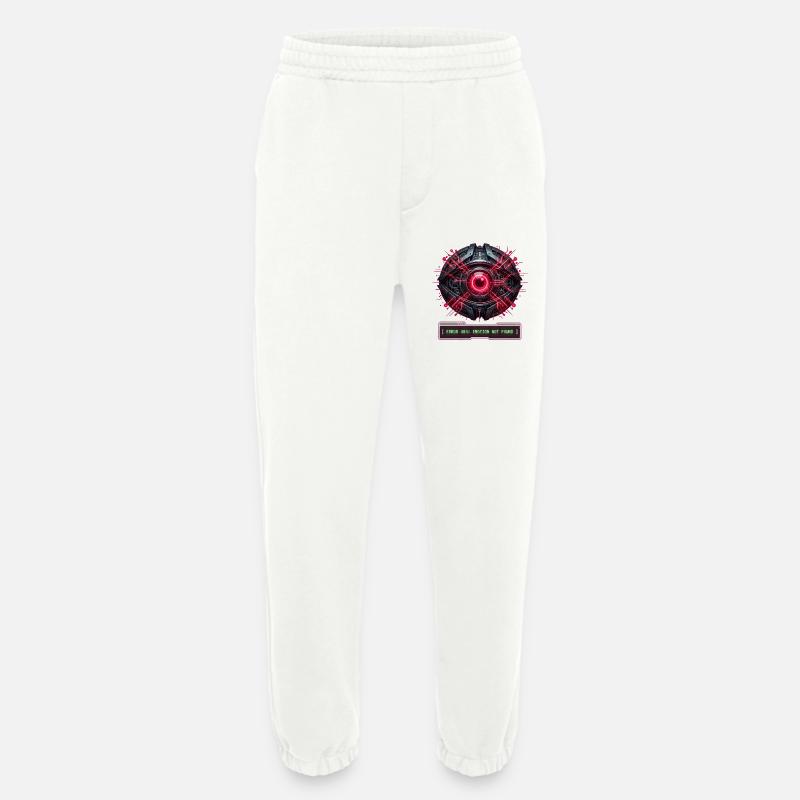 Cyberpunk Techwear Error 404 - Heavyweight Jogging Pants - made by SPREAD  - OFF WHITE