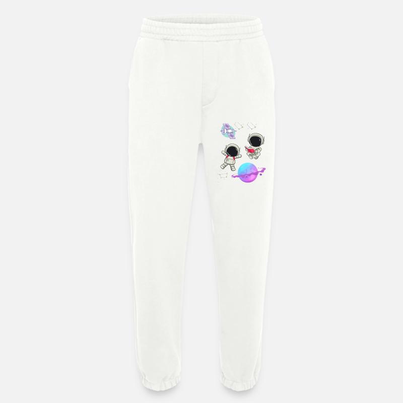 Bunte Astronauten im Orbit - Heavyweight Jogginghose - made by SPREAD  - OFF WHITE