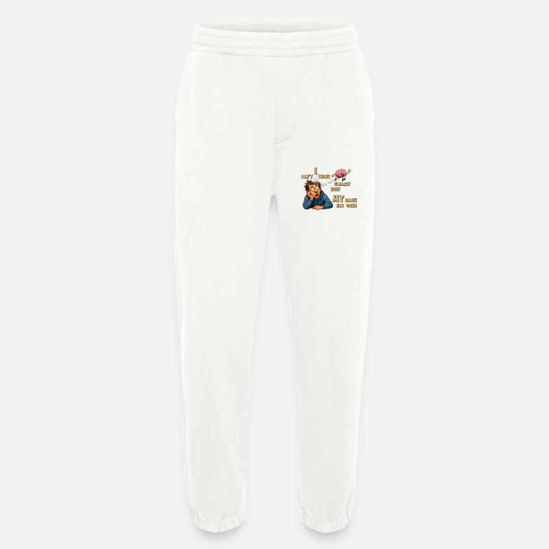 Thinking Offline - My Brain Has Quit - Heavyweight Jogging Pants - made by SPREAD  - OFF WHITE