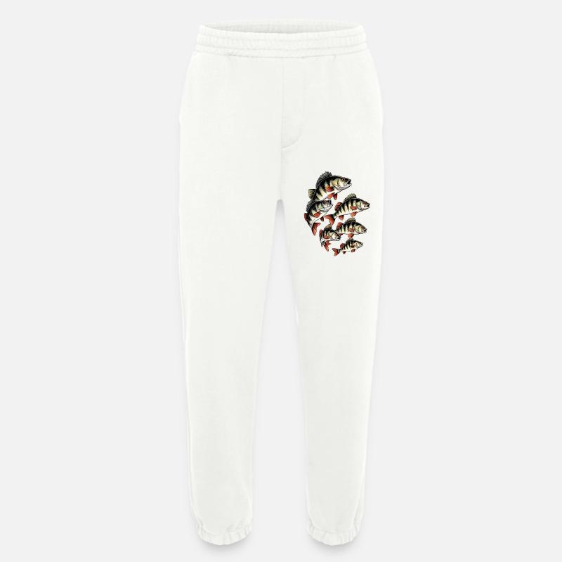 Perch school on black - Heavyweight Jogging Pants - made by SPREAD - OFF WHITE