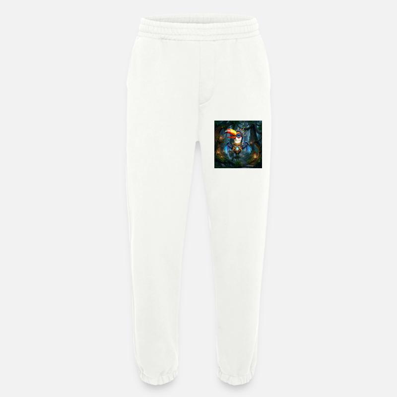 Luminous Jungle Mechanical Toucan - Heavyweight Jogging Pants - made by SPREAD - OFF WHITE