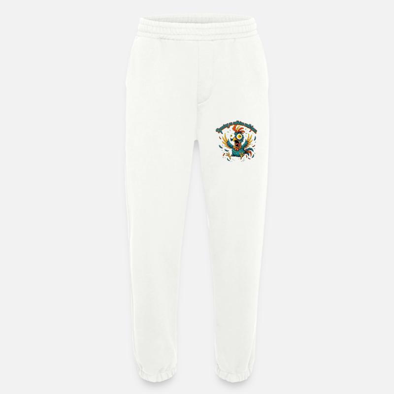 Kaffee und Chaos Hahn-Design - Heavyweight Jogginghose - made by SPREAD  - OFF WHITE