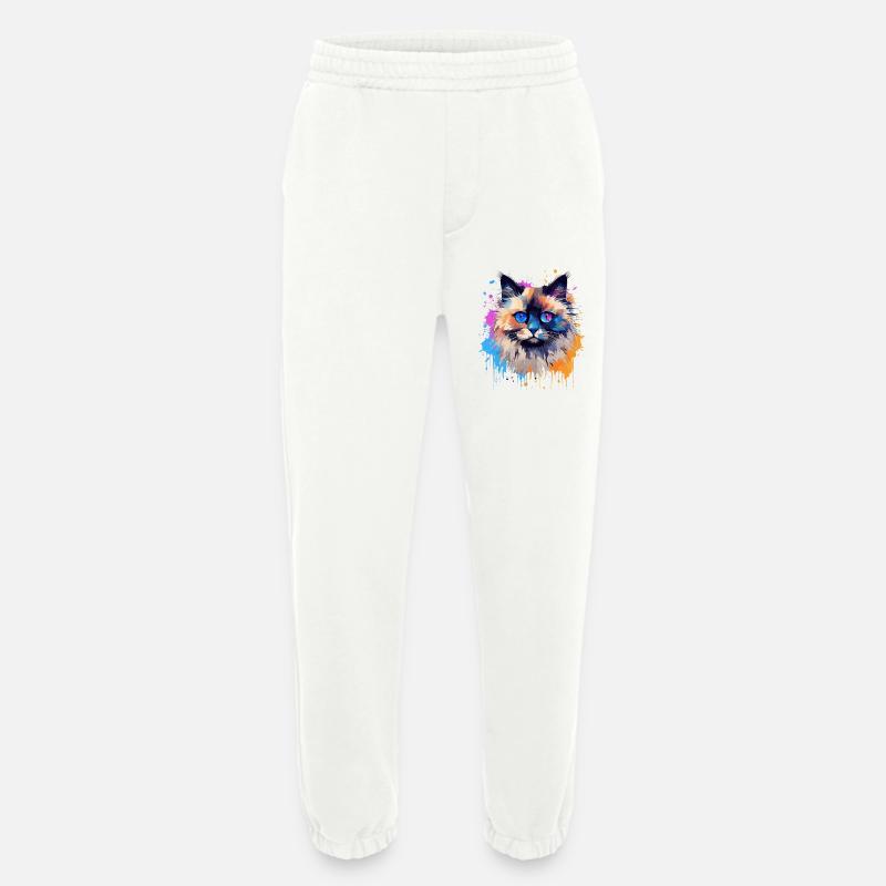 Bunte Birman-Katzengesicht-Splash-Kunst - Heavyweight Jogginghose - made by SPREAD  - OFF WHITE