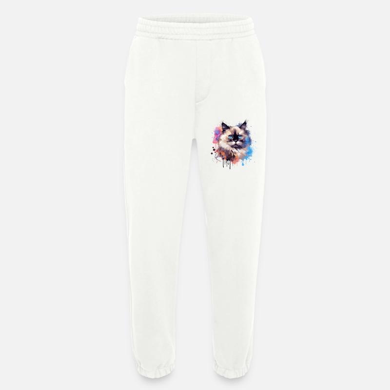 Splash Art Birman-Katzengesicht bunt - Heavyweight Jogginghose - made by SPREAD  - OFF WHITE