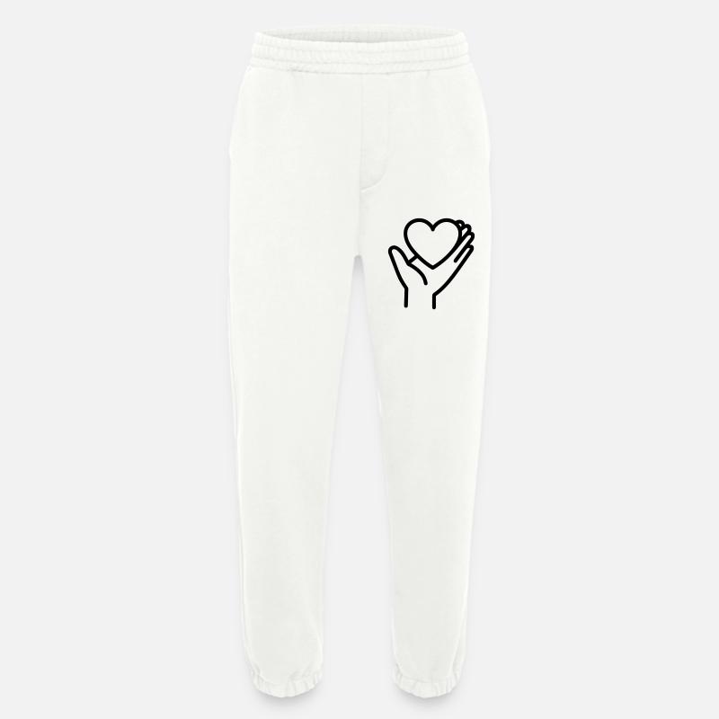 Hand Herz - Heavyweight Jogginghose - made by SPREAD - OFF WHITE