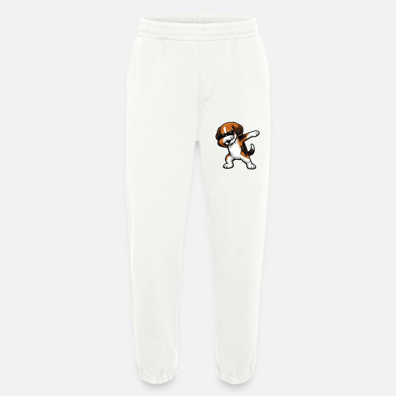 Dabbing Beagle - Heavyweight Jogging Pants - made by SPREAD  - OFF WHITE
