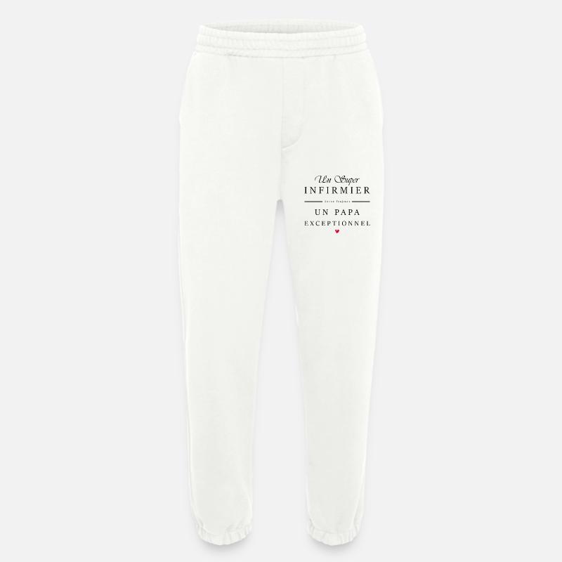 super infirmier - papa exceptionnel - Pantalon de jogging bio épais fabriqué en UE - OFF WHITE
