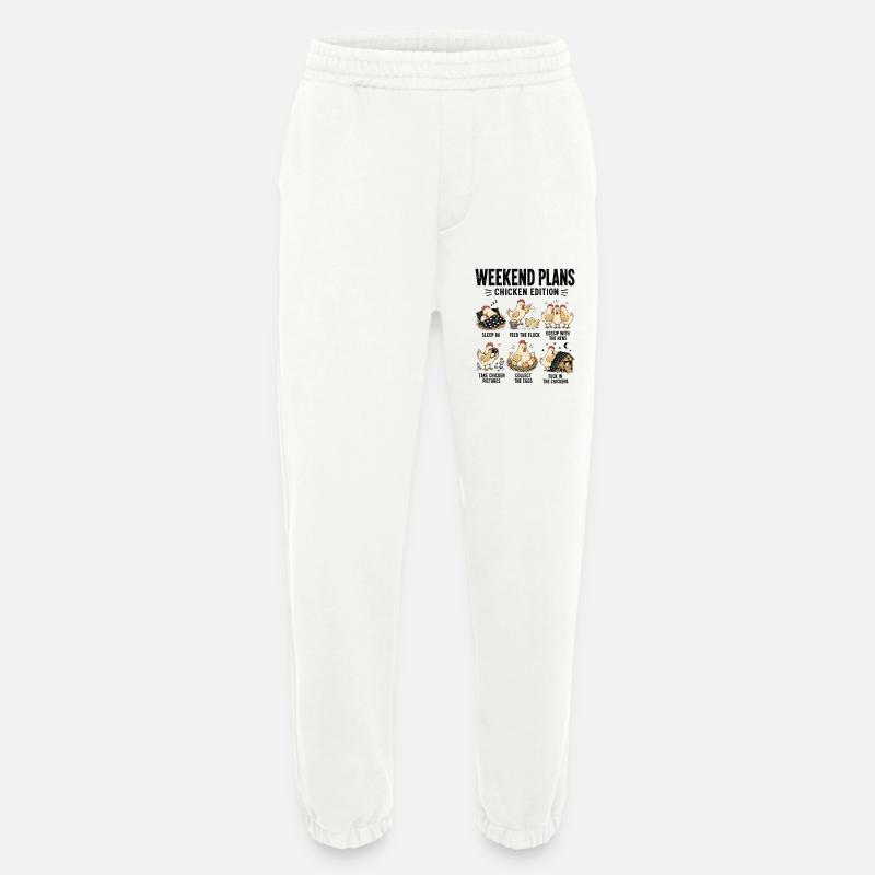 Weekend Plans Chicken Edition Funny - Heavyweight Jogging Pants - made by SPREAD - OFF WHITE