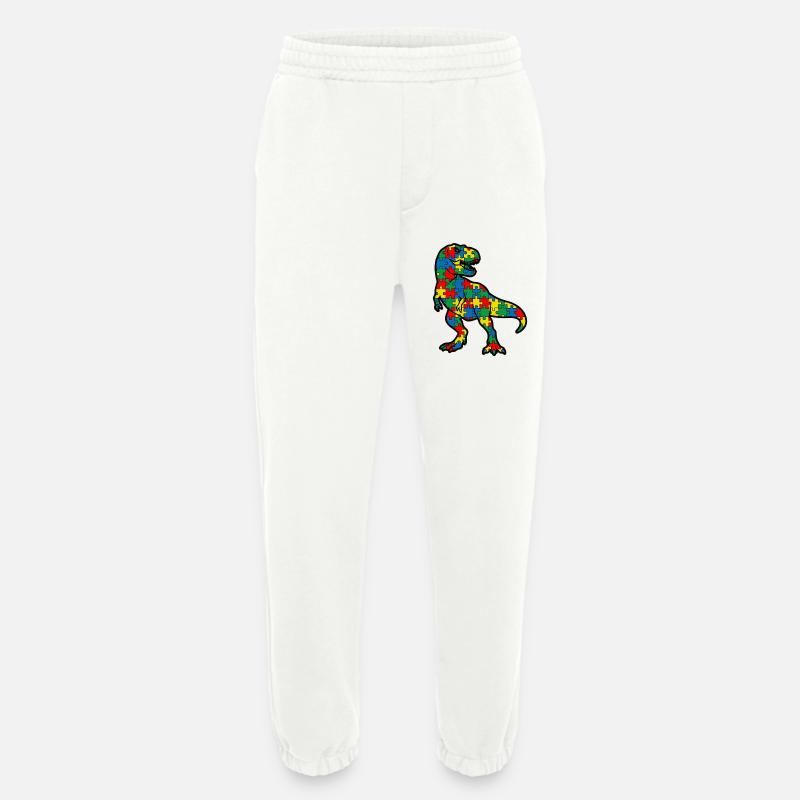 Autism Dinosaur T-Rex Child - Heavyweight Jogging Pants - made by SPREAD  - OFF WHITE