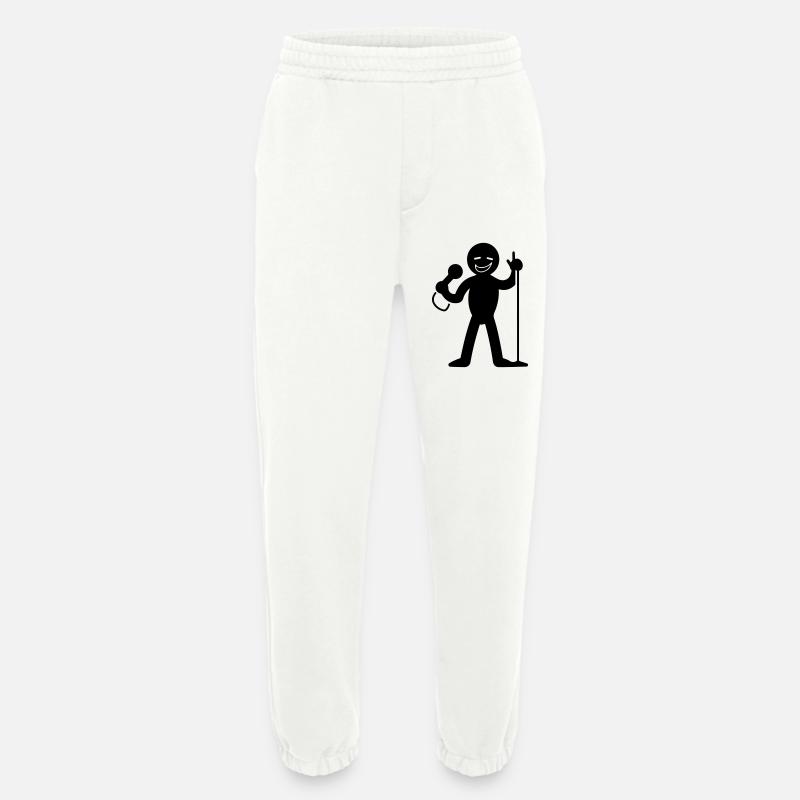 Chanteur avec micro - Pantalon de jogging bio épais fabriqué en UE - OFF WHITE