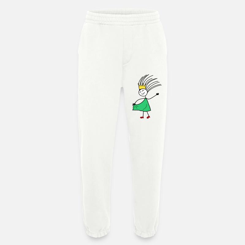 Crowned Joy: Minimal Princess Sketch - Heavyweight Jogging Pants - made by SPREAD  - OFF WHITE