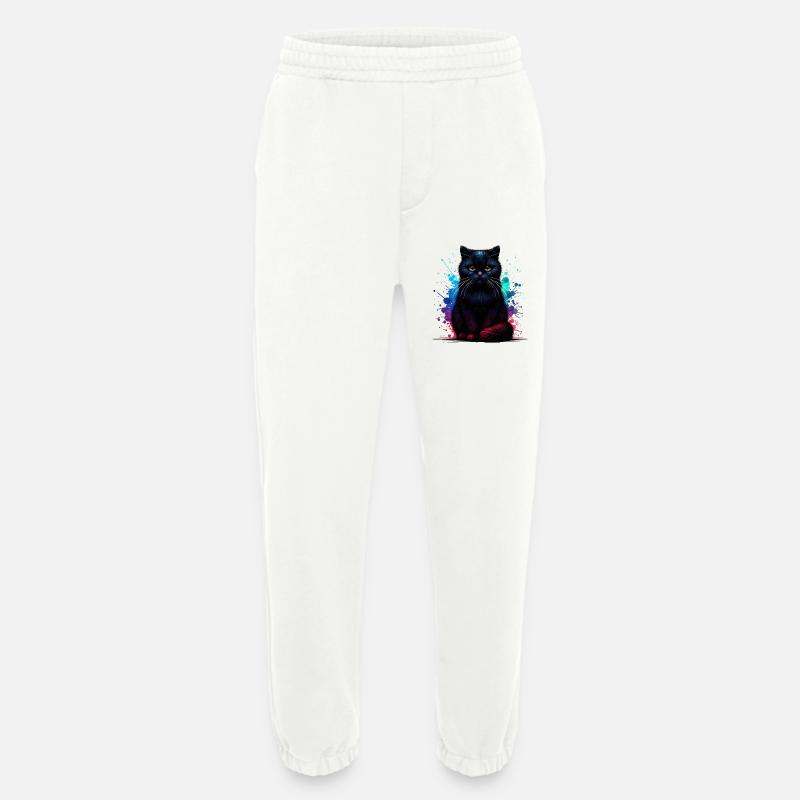 Black Cat Gift - Heavyweight Jogging Pants - made by SPREAD  - OFF WHITE
