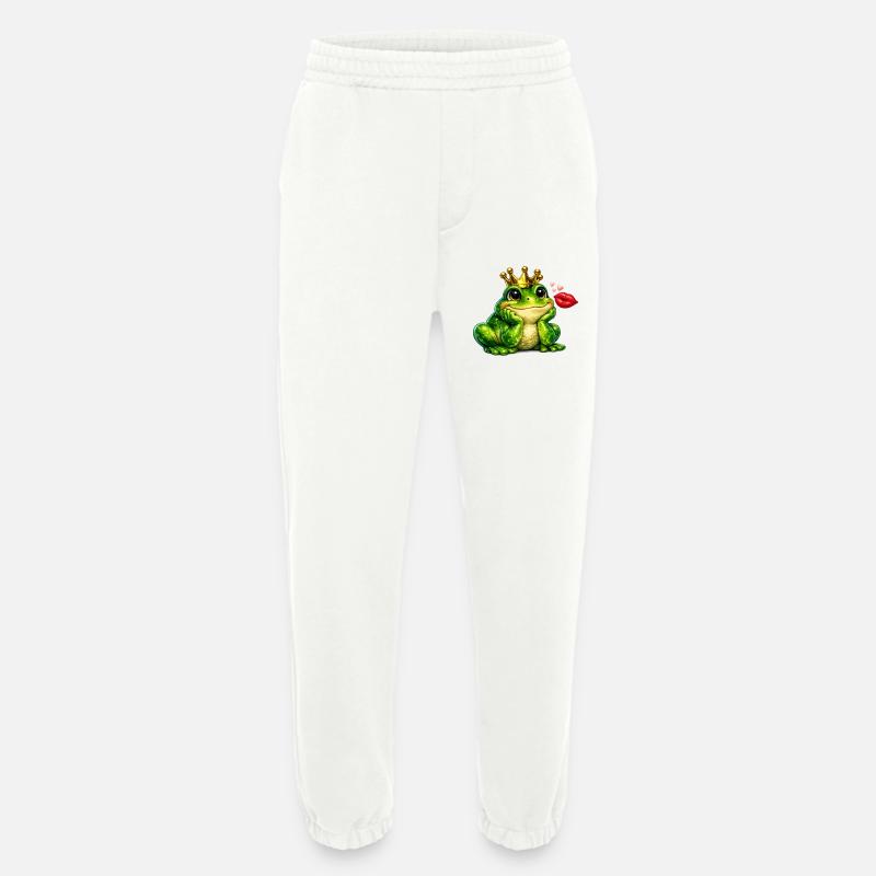Kronfrosch-Kuss-Design - Heavyweight Jogginghose - made by SPREAD  - OFF WHITE
