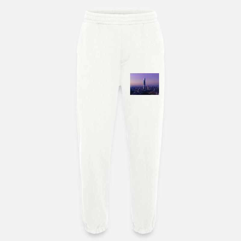 Silhouette du crépuscule avec flèche - Pantalon de jogging bio épais fabriqué en UE - OFF WHITE