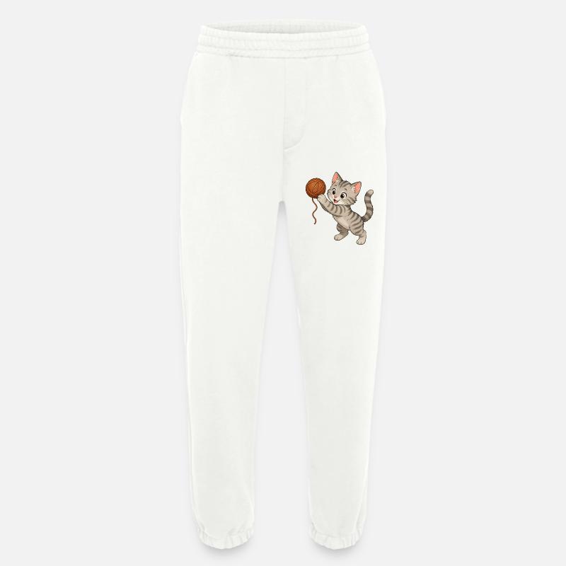Kitten with wool - Heavyweight Jogging Pants - made by SPREAD  - OFF WHITE
