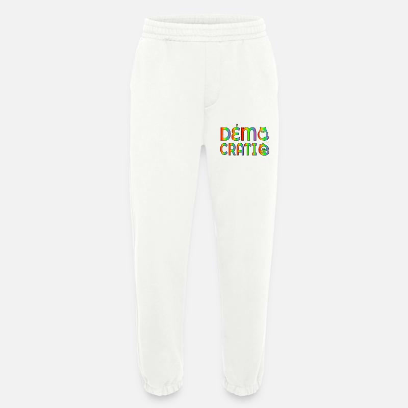 Chats Démocratie - Pantalon de jogging bio épais fabriqué en UE - OFF WHITE