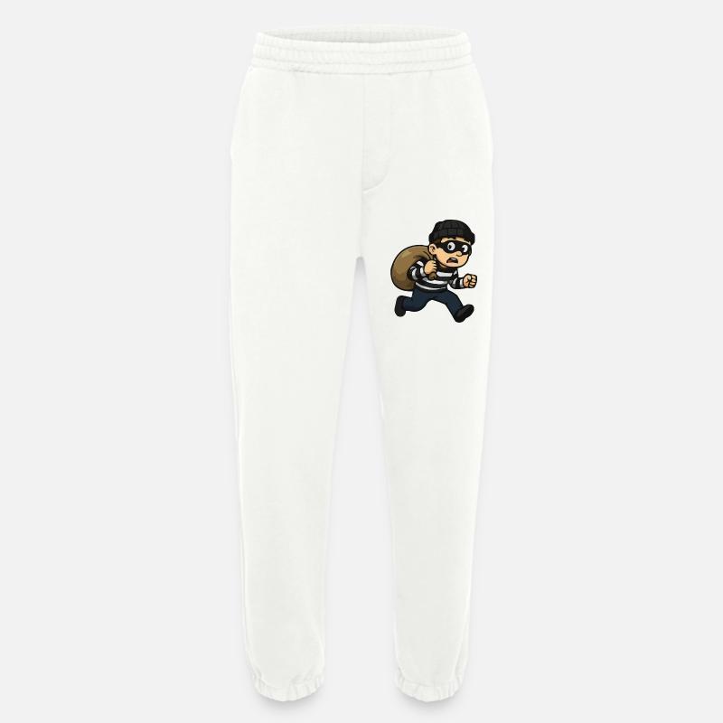 Cartoon-Dieb mit Maske und Beutel - Heavyweight Jogginghose - made by SPREAD - OFF WHITE