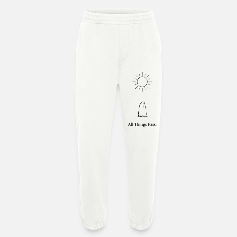 All Things Pass - Heavyweight Jogging Pants - made by SPREAD  - OFF WHITE