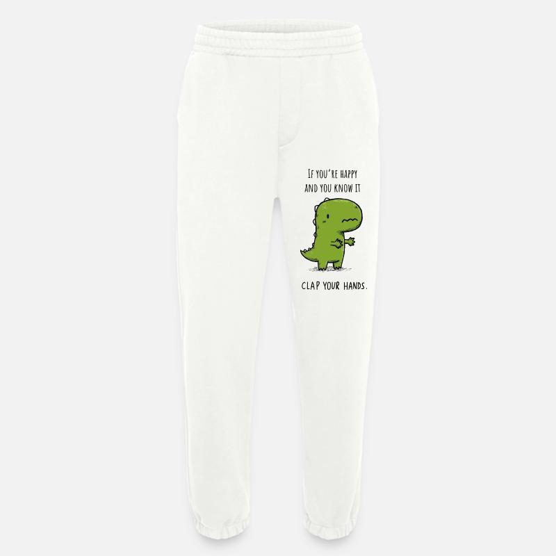 Frappez dans vos mains - Pantalon de jogging bio épais fabriqué en UE - OFF WHITE