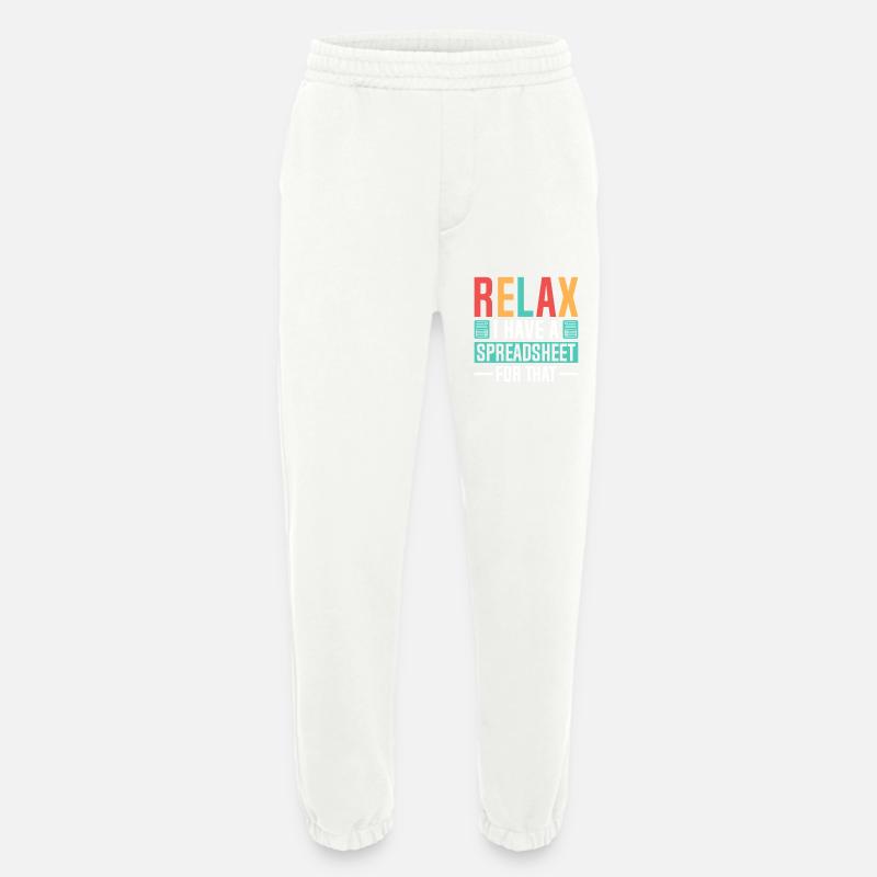 Relax: Spreadsheet Fun - Heavyweight Jogging Pants - made by SPREAD - OFF WHITE