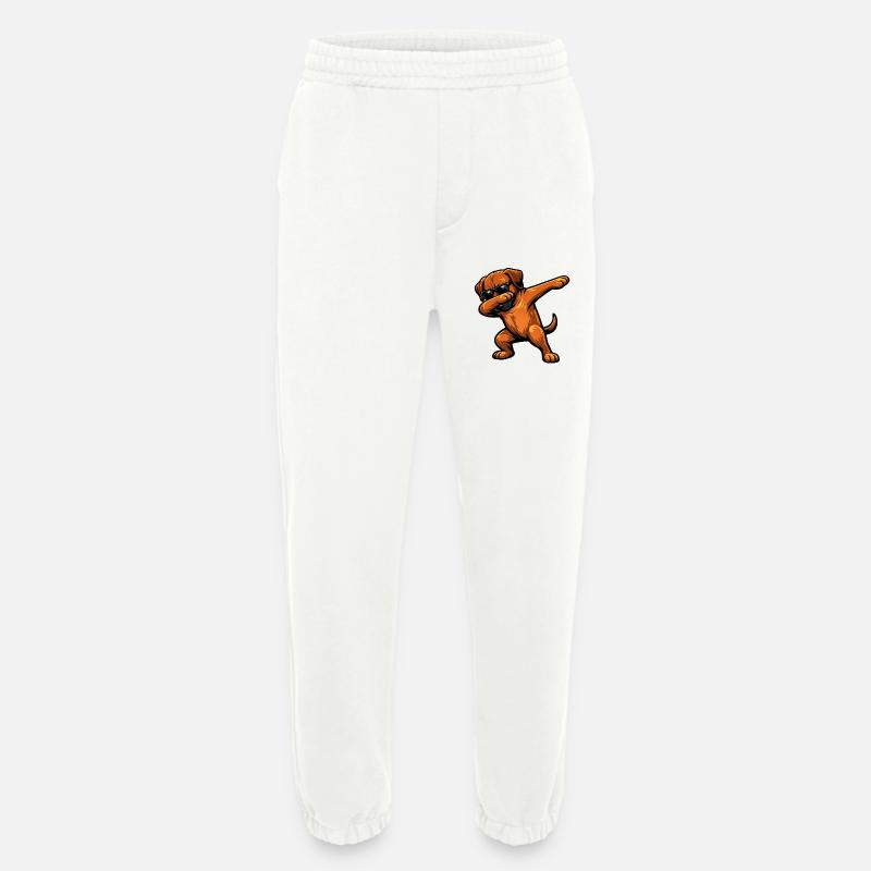 Dabbing Rhodesian Ridgeback - Heavyweight Jogging Pants - made by SPREAD - OFF WHITE