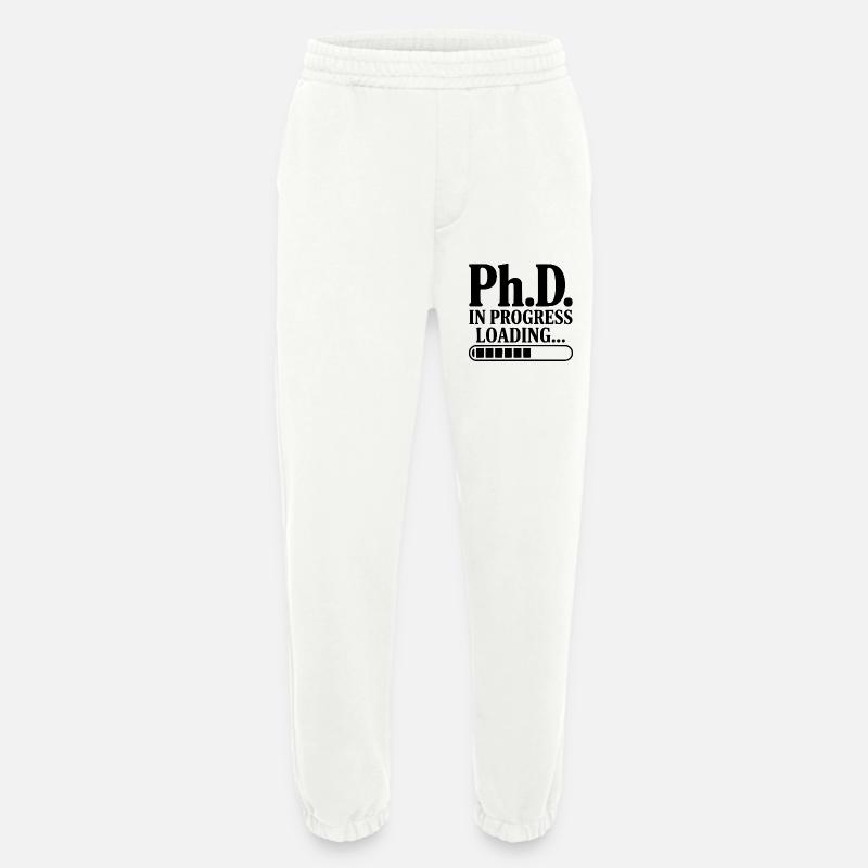 Ph.D. In Progress Loading... - Heavyweight Jogging Pants - made by SPREAD  - OFF WHITE
