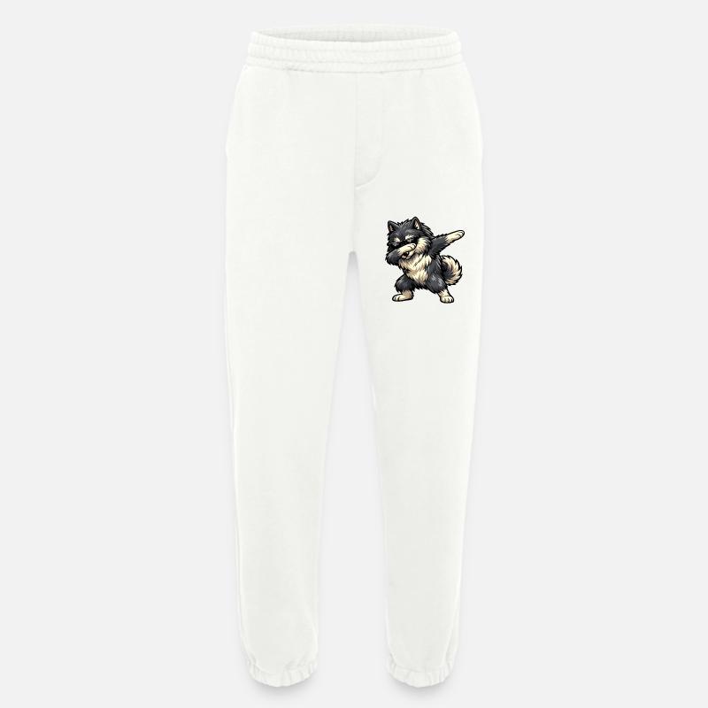 Dabbing Wolfspitz - Heavyweight Jogging Pants - made by SPREAD - OFF WHITE