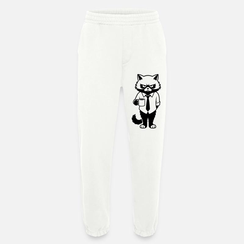 Grumpy office hangover with coffee - Heavyweight Jogging Pants - made by SPREAD  - OFF WHITE