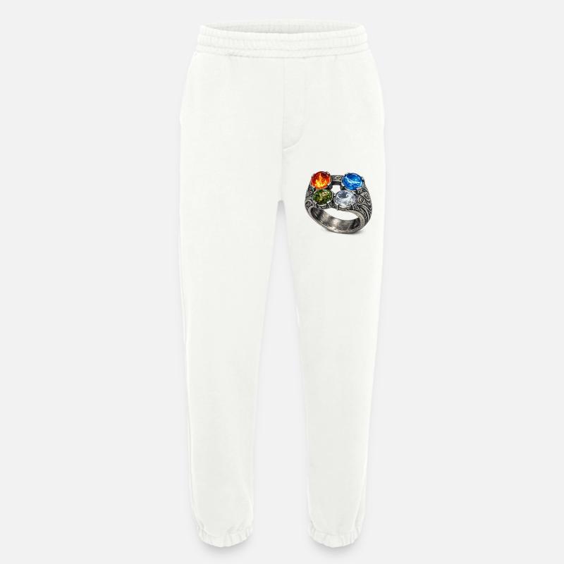 Vier-Elemente-Ring mit Edelsteinen - Heavyweight Jogginghose - made by SPREAD  - OFF WHITE