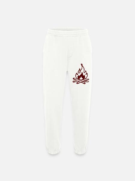 Silhouette Feu de camp rouge - Pantalon de jogging bio épais fabriqué en UE - OFF WHITE