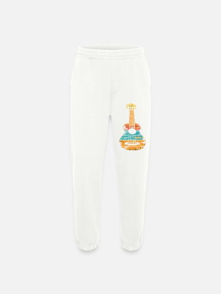 Style rétro du ukulélé - Pantalon de jogging bio épais fabriqué en UE - OFF WHITE