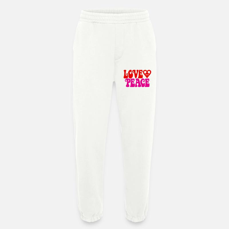 Love and peace - Heavyweight Jogginghose - made by SPREAD  - OFF WHITE